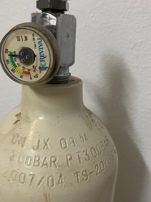 Стоманен кислороден цилиндър 3Lt 200bar нов