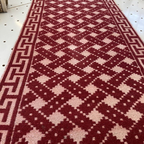 Handmade Kilim Runner Wool Carpet like new, rare geometric design