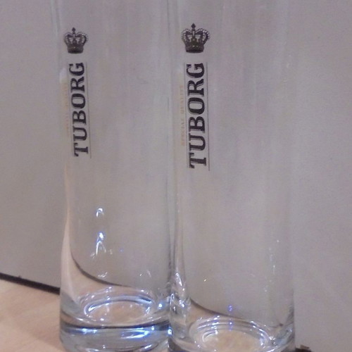 Tuborg soda promotional set of two glasses used