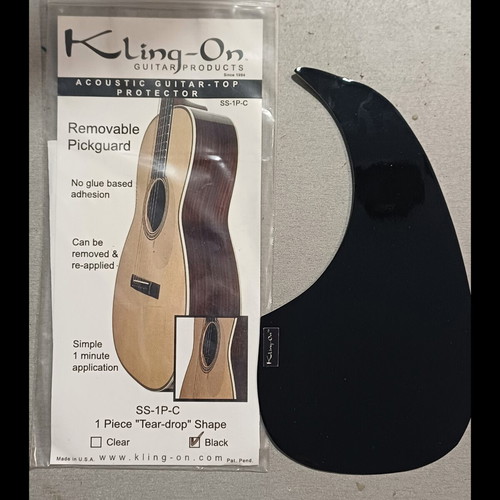Kling-On Acoustic Guitar Pickguard Black, new