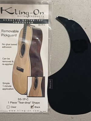 Kling-On Acoustic Guitar Pickguard Black, new
