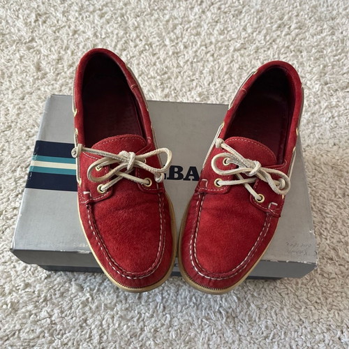Sebago dockside red suede moccasins used, size 41