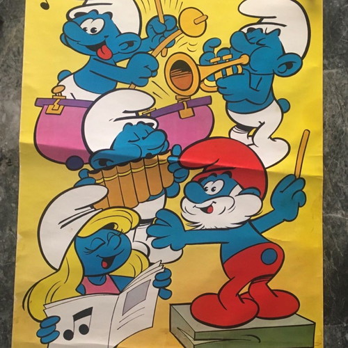 Smurfs poster 1980 used, made in Spain