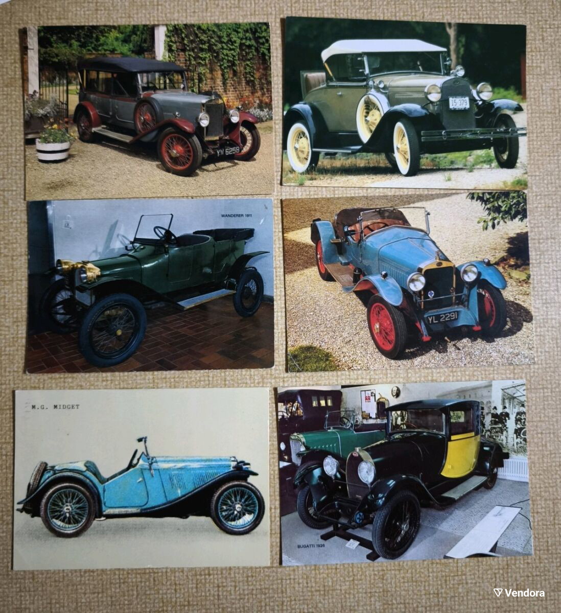 Vintage car postcards like new, pack of… - € 5,00 - Vendora.cy
