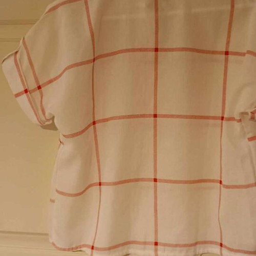 Passport shirt new, size small, white with red squares