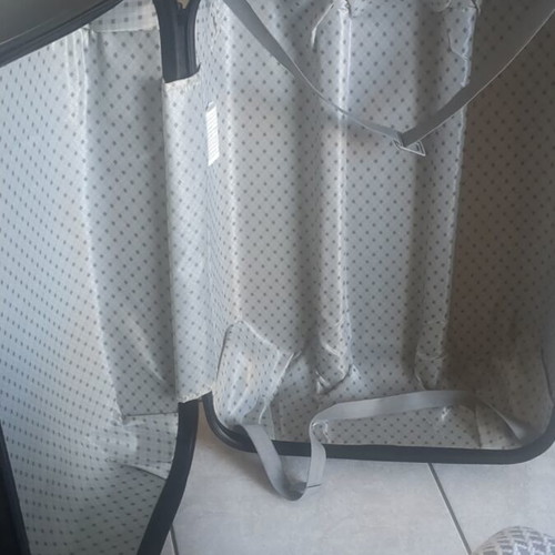 Medium hard suitcase gray used with two wheels