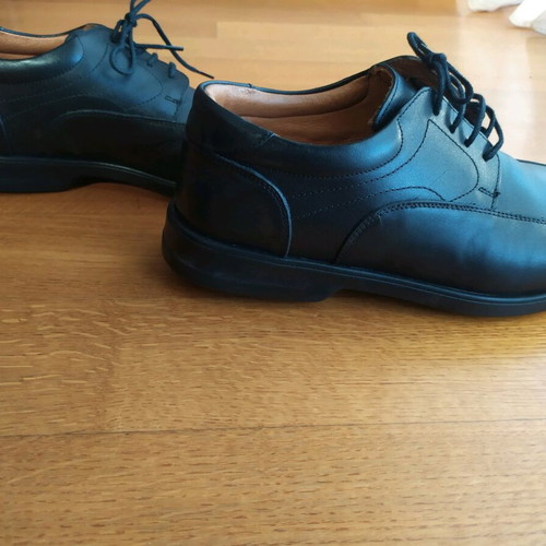 Boxer leather men's shoes with anatomical sole, like new, black, size 44