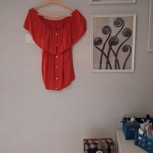 Coral blouse shirt style top like new