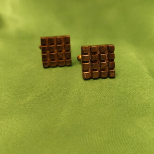 Checkerboard cufflinks used, need polishing