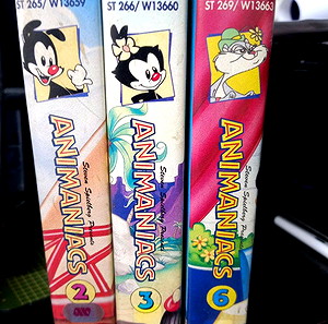 Τρεις βιντεοκασέτες animaniacs