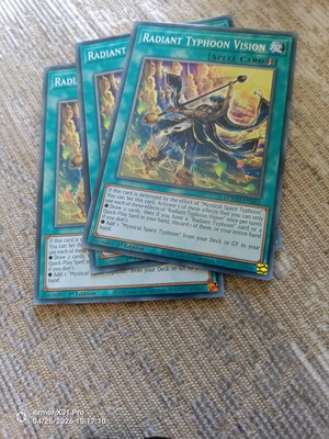 Yu-Gi-Oh Radiant Typhoon Vision τρία τεμάχια σαν καινούργιο