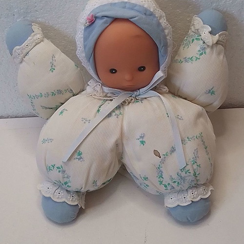 Vintage doll doudou poupée bébé tissus Zapf Creation used