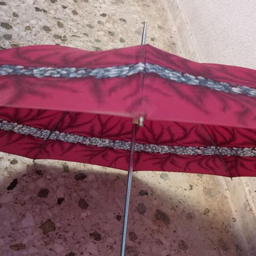 Vintage umbrella used with case and wooden handle
