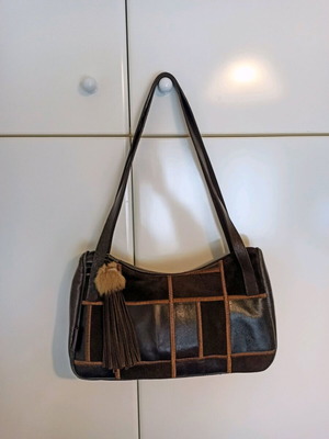 Ripani leather shoulder bag used, brown, made in Italy