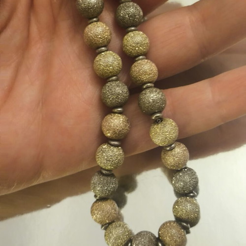 Silver 925 solid necklace 51 grams, 3 shades, 47 cm