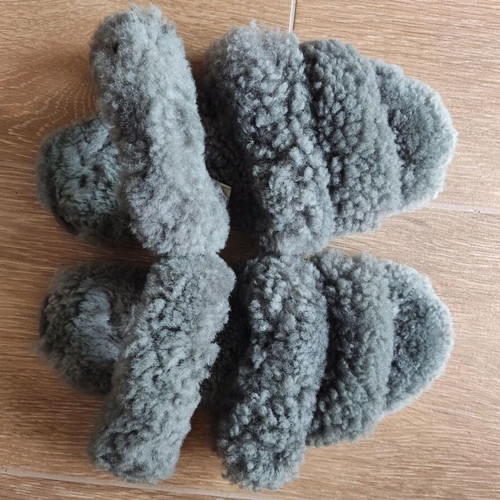 EMU Australia Jacana adjustable slippers used, grey with merino wool