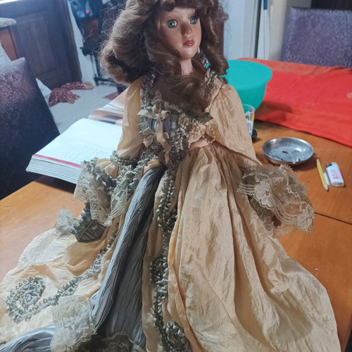 Vintage porcelain doll used