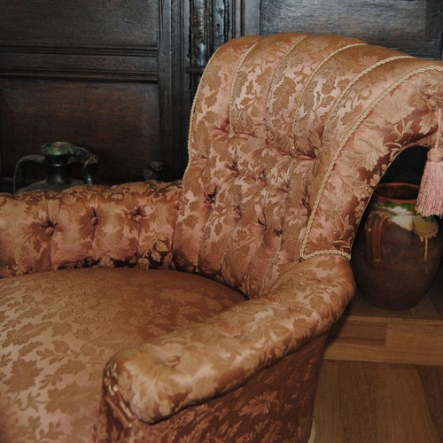 Old Victorian small boudoir armchair used