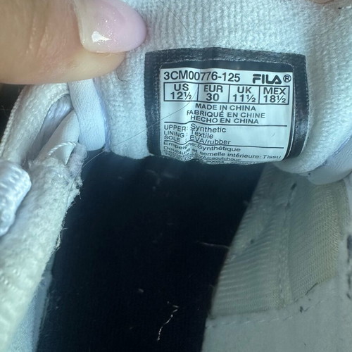 Fila kids sneakers white size 30 used