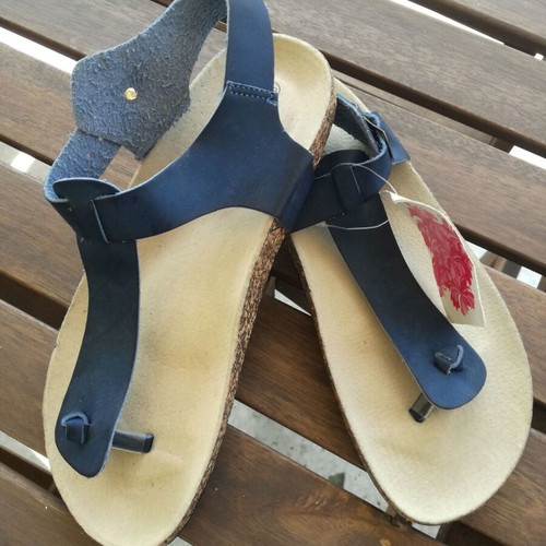 Anatomical leather sandals size 38 new, blue