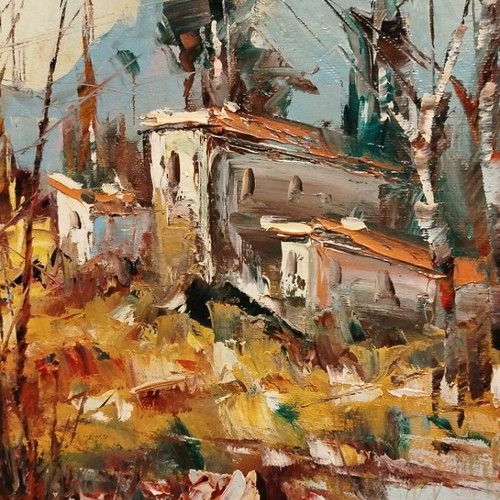 Oil painting on canvas by F. Alexandros like new