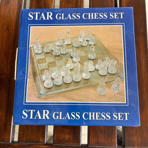 Star Glass Chess Set new, in box
