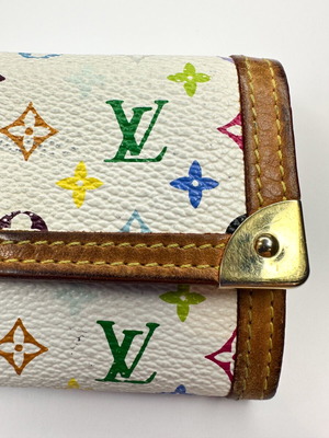 Louis Vuitton Limited Edition Mini Wallet used, multicolor white