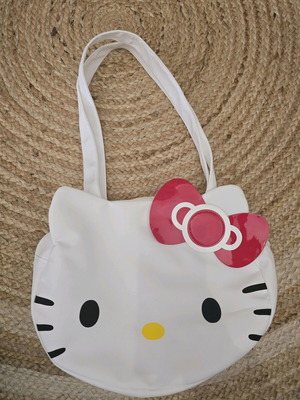 Τσάντα ώμου Hello Kitty καινούργια, λευκή με κόκκινο φιόγκο