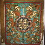 Woodcarving ecclesiastical used with excellent composition and colors 52x45 cm