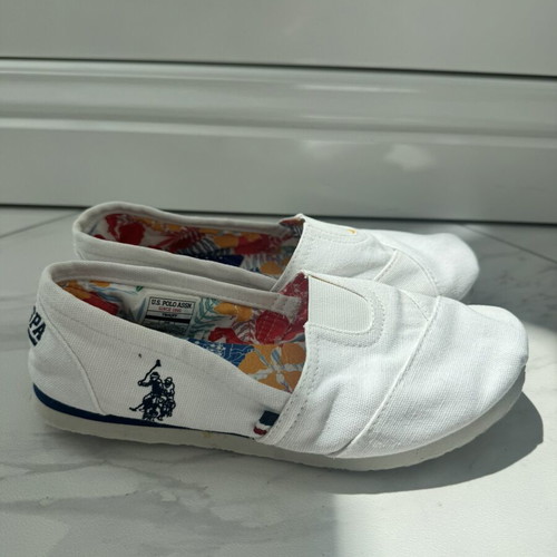 U.S. Polo Assn. white slip on espadrilles used, size 36