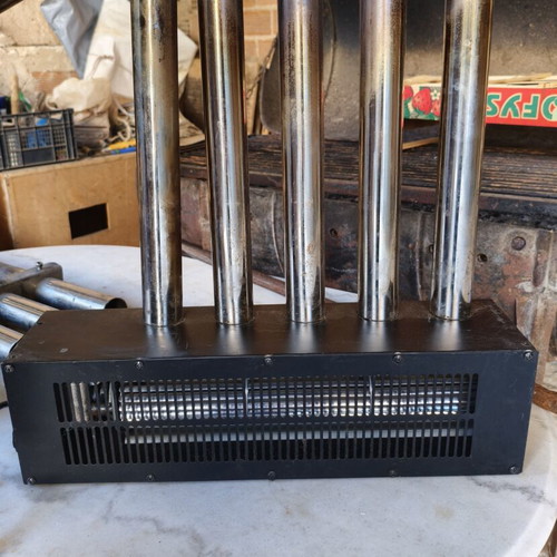 Electronic Fireplace Air Heater used with protective screen