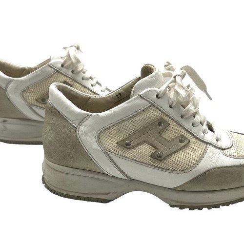 Hogan interactive sneakers used, beige and white, size 37