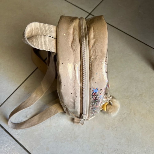 Zara backpack beige-gold with glitter used 24x20