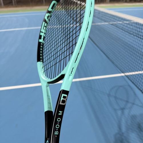 Head Boom Pro tennis racket used, strung with Luxilon 4G Black Edition