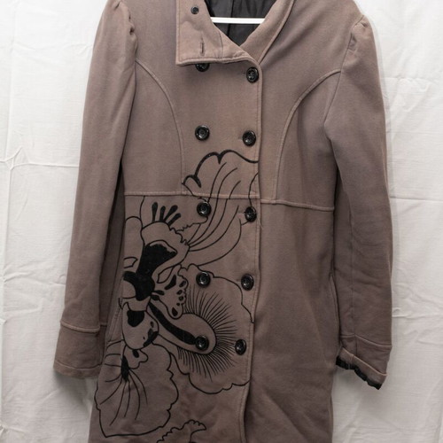 Smash! women's coat used with black flower design size M/L