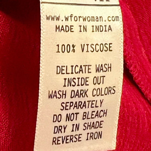 W Indian brand dress, red with decorative embroidery and tassels, size M