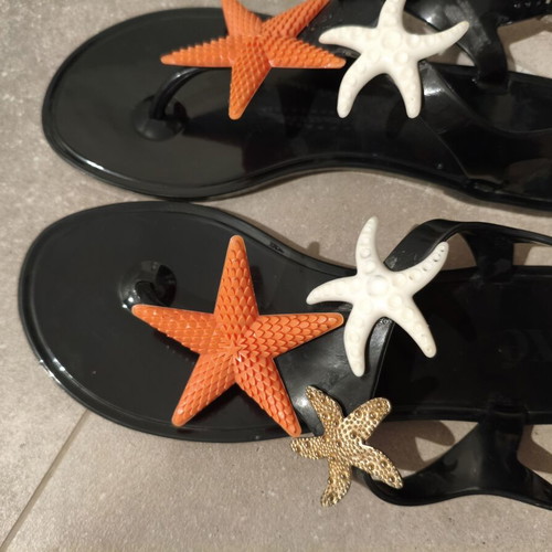 Exe Vintage Jelly Sandals Starfish Design Size 37 Like New