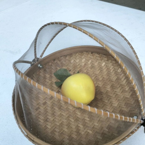 Bamboo basket with net used, suitable for drying