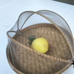Bamboo basket with net used, suitable for drying