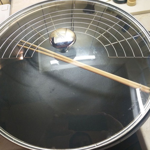 Kuchenprofi Wok cast iron with lid 36cm used