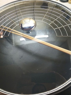 Kuchenprofi Wok cast iron with lid 36cm used