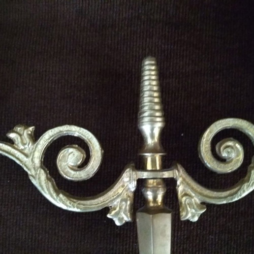 Vintage brass candlestick used with candles and gift of two candles
