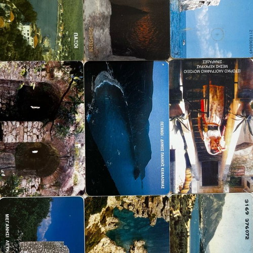 Phone cards with Ionian Sea theme like new, set of 9