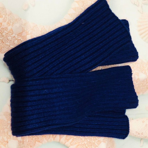 Long gloves new, blue, size S/M, 100% polyester
