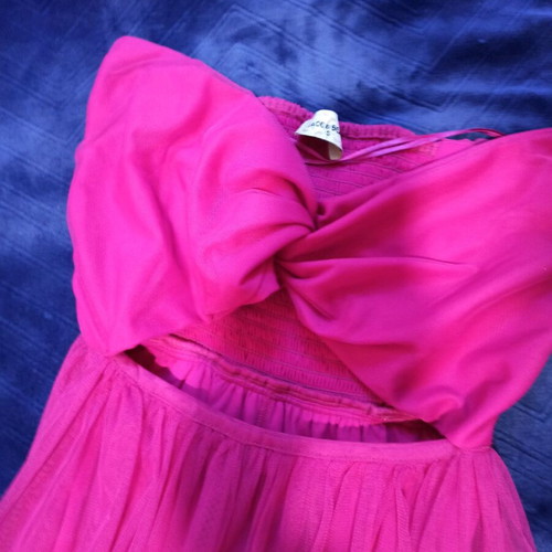 Lace & Beads fuchsia dress like new, size S-M, cut out design