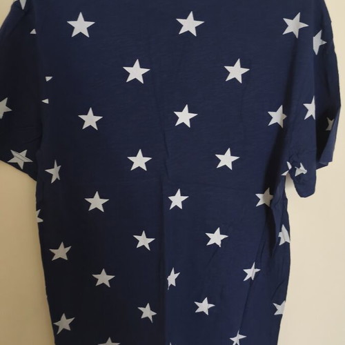 H&M Men's T-shirt with Stars like new, white and blue