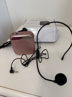 Φορητός ενισχυτής φωνής Hi-Fi 8W με headset μικρόφωνο, ροζ