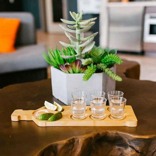 Wooden tequila serving tray new