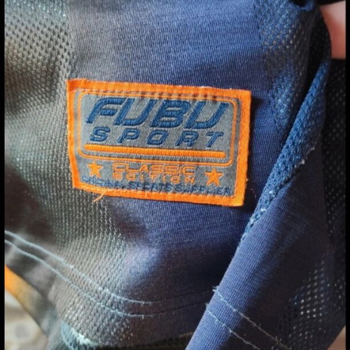 FUBU vintage football jersey size L like new, gray and orange