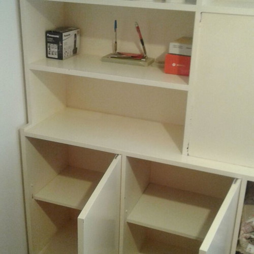 Bookcase with bar and glass shelves like new